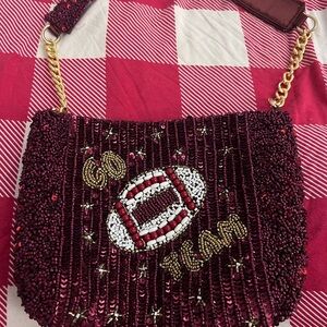 Beaded Football Design Women's Bag